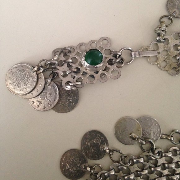 Vintage Middle Eastern silver coin metal belt main image 4